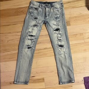 Road Narrows Distressed Light Blue Men's Jeans